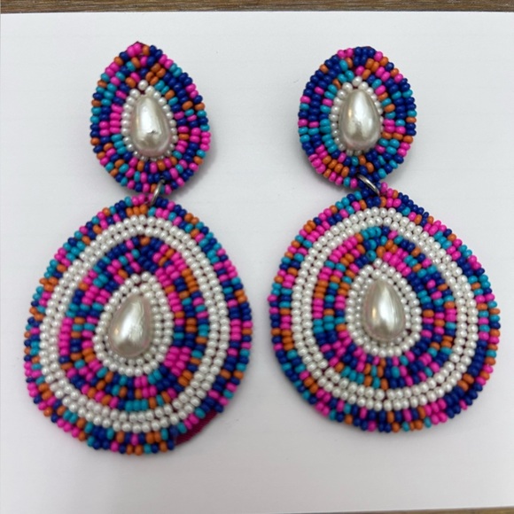 unbranded Jewelry - Colorful Beaded Drop Earrings